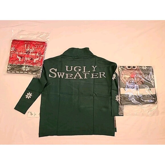 Lillusory Reindeer Ugly Christmas Turtleneck Sweater - Unisex size Medium - Picture 12 of 12